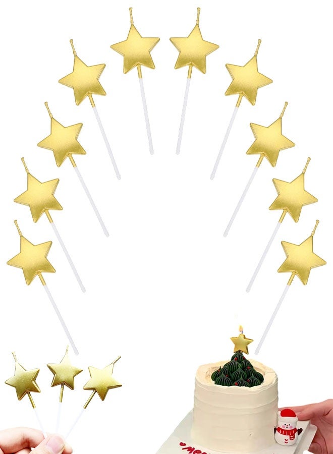 10 PCS Star Candles, Birthday Candles Metallic Cake Candles For Birthday Wedding Party Cupcakes Topper Decorations Anniversary - Image 1